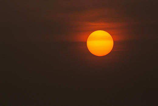 A blazing orange sunset.